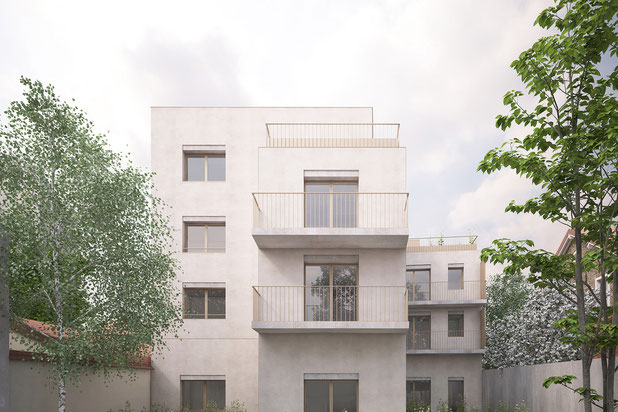Façade sur jardin-construction-immeuble-Montreuil