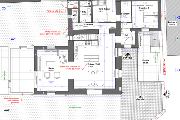 Vue en plan-agrandissement_extension-maison-Pusignan