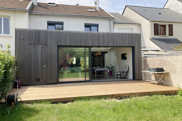 Grande ouverture sur jardin-agrandissement_extension-maison-Nantes