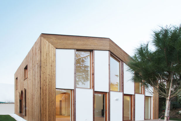 Façade sud en damier-construction-maison-Lyon