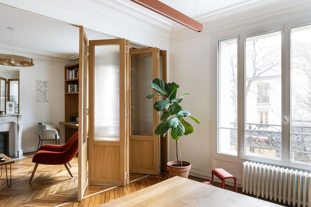 Cloison pliante coulissante-renovation-appartement-Paris