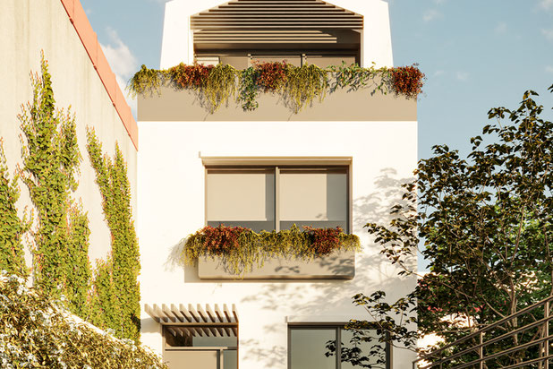 Vue côté rue-construction-maison-Colombes