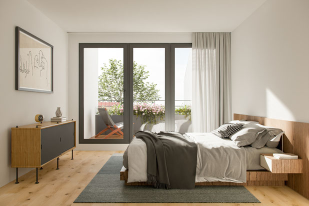 Vue intérieure chambre-construction-maison-Colombes