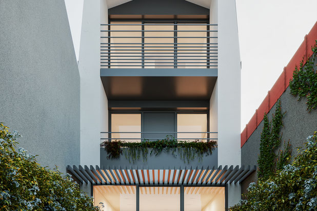 Vue jardin-construction-maison-Colombes