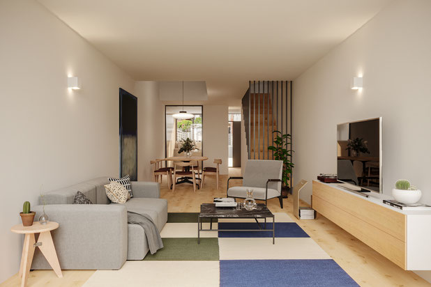 Vue séjour RDC-construction-maison-Colombes