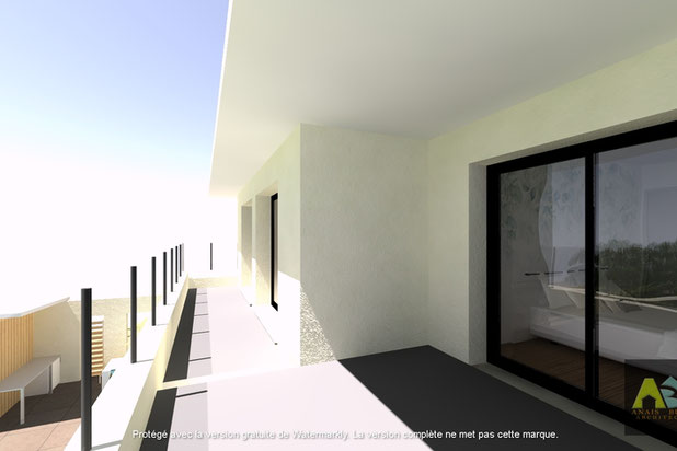 La terrasse de l'étage-construction-maison-Brax