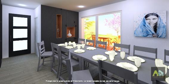 La cuisine en lien direct avec la terrasse-agrandissement_extension-maison-Toulouse
