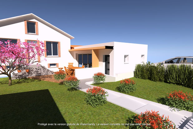 L'extension à droite-agrandissement_extension-maison-Toulouse