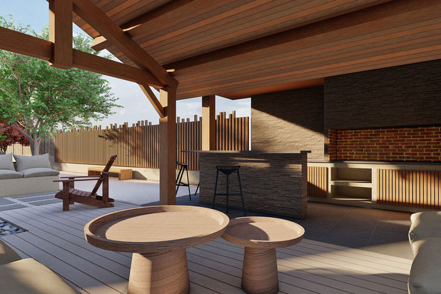 Un salon connecté à la piscine-amenagement-espaces_exts-Annecy