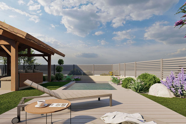 Une piscine qui se découvre avec une terrasse coulissante-amenagement-espaces_exts-Annecy