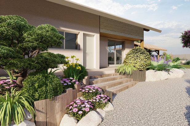 Végétalisation du chemin d'accueil-amenagement-espaces_exts-Annecy