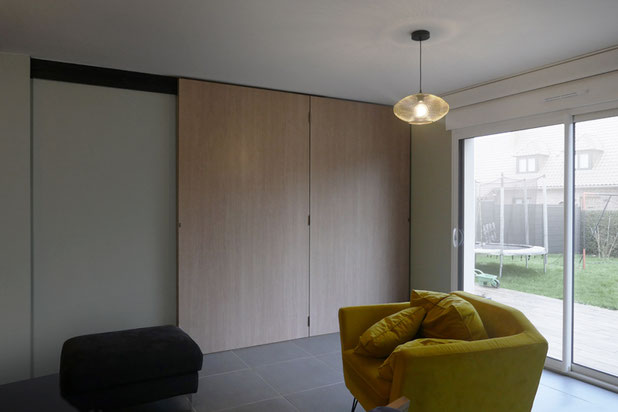 panneau de séparation pivotant-coulissant, fermé.-agrandissement_extension-maison-Willems
