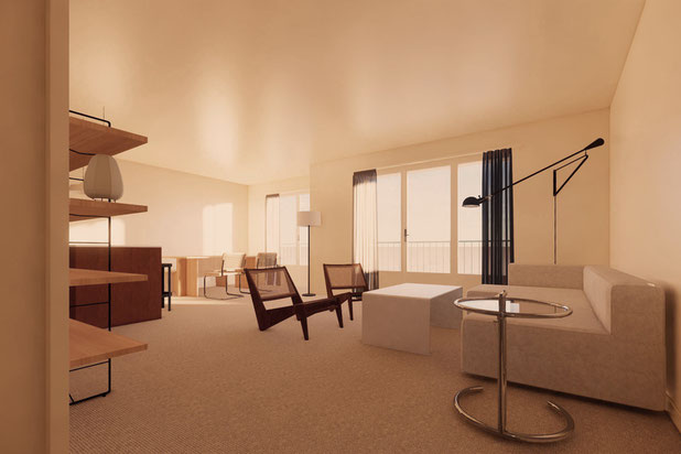 Le séjour - cuisine-renovation-appartement-La Baule-Escoublac