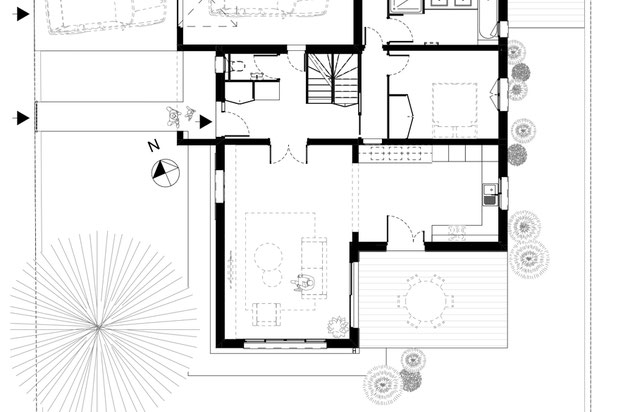 Plan d'aménagement du rez-de-chaussée-agrandissement_extension-maison-La Rochelle