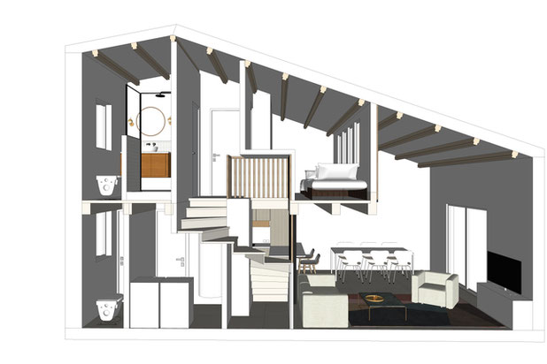 Coupe projet-renovation-hotel-La Couarde-sur-Mer