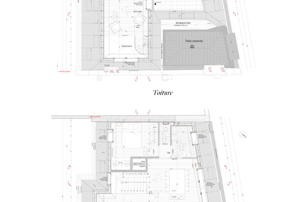 Plans étages-surelevation-immeuble-Paris