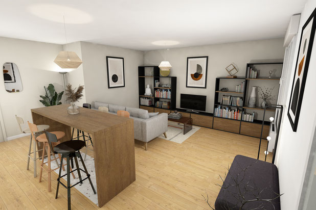 Séjour-renovation-appartement-Paris