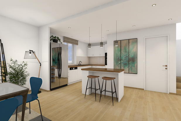 Vue vers cuisine-amenagement-maison-Guignes