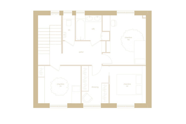 Plan projet R+1-renovation-maison-Rennes