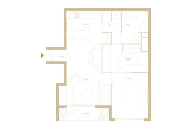 Plan projet avec chambre bébé-renovation-appartement-Paris
