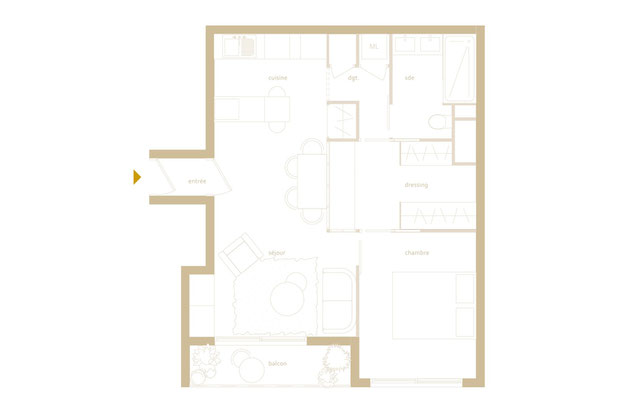 Plan projet avec dressing-renovation-appartement-Paris