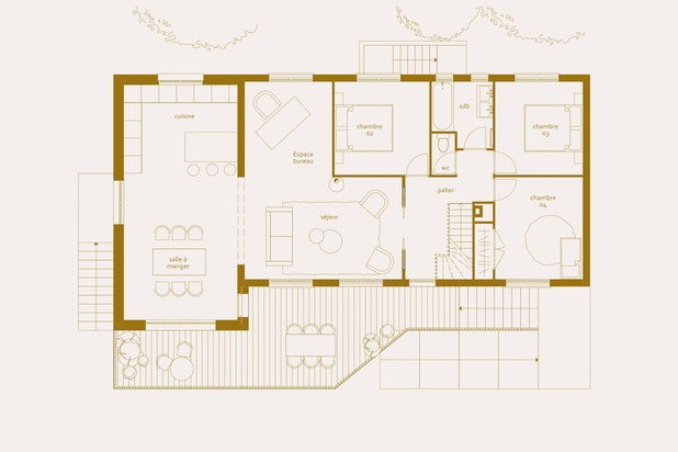 Redistribution de l'étage R+1-renovation-maison-Châteaugiron