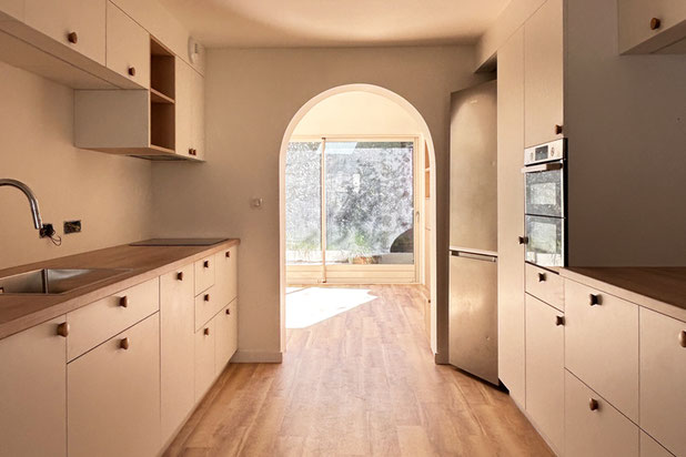 Cuisine aménagée sur mesure-renovation-maison-Rennes