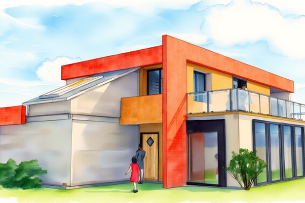 Conception en 3d aquarelle-construction-maison-Marseille