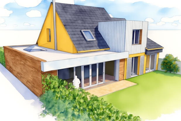 3 d aquarelle phase étude-agrandissement_extension-maison-Betton