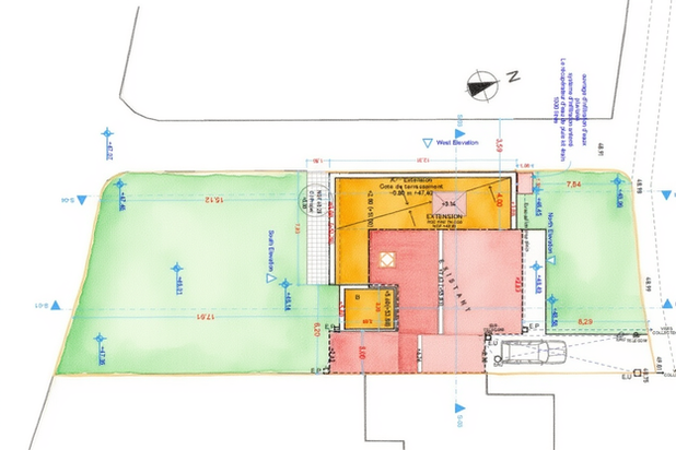 Plan de masse-agrandissement_extension-maison-Betton