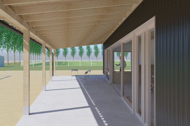 Vue depuis le préau-construction-equipement-Châtelaudren-Plouagat