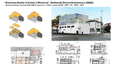 Photo d'un projet de Surélévation Atelier ou loft à Montreuil