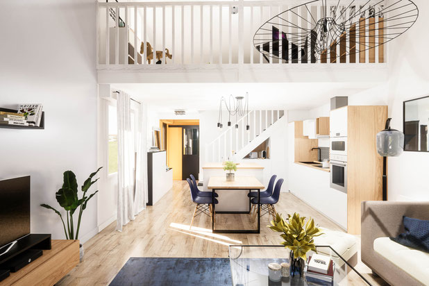 Pièce de vie-renovation-maison-Vertou