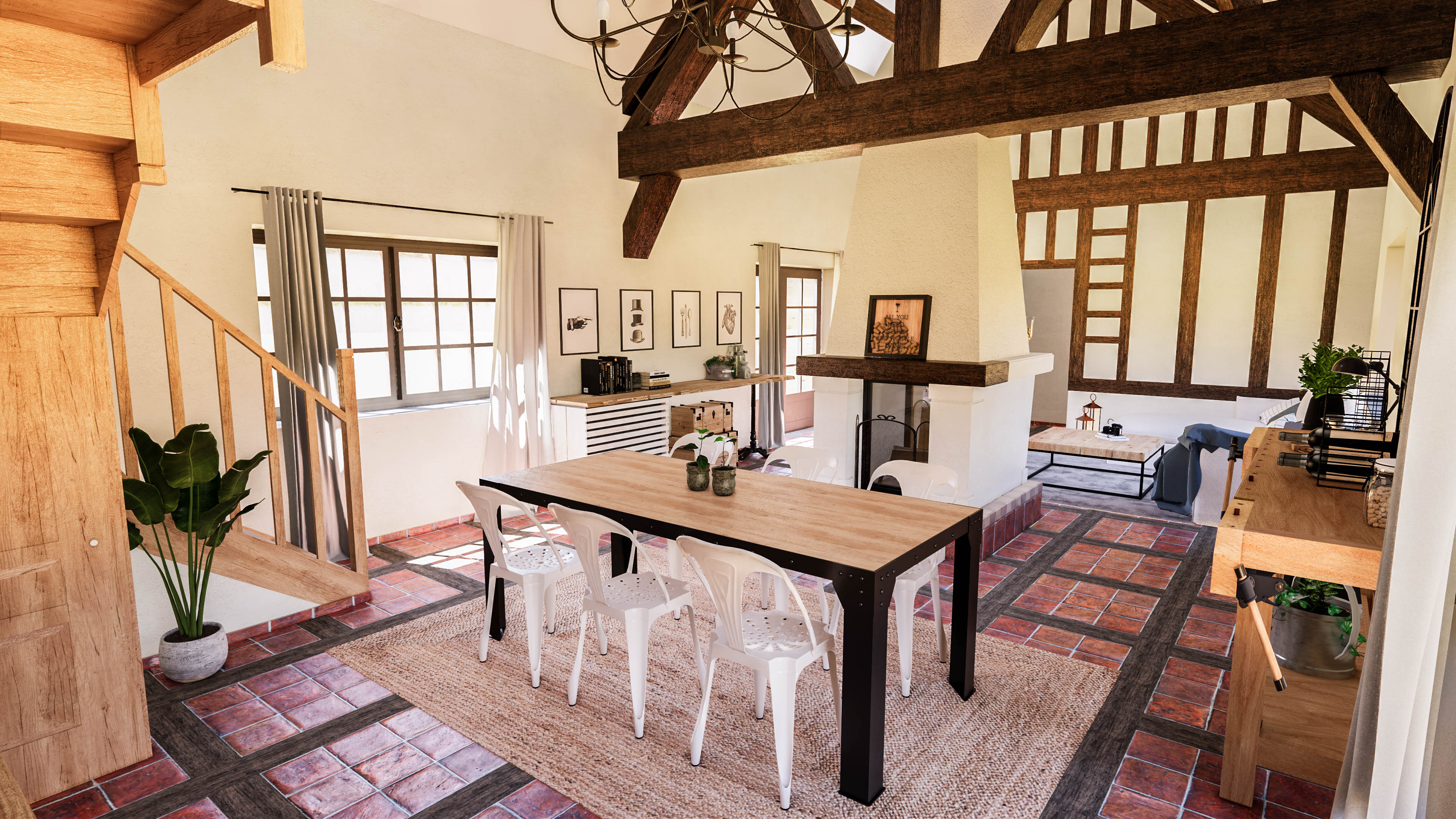 Décoration corps de ferme – rénovation de maison Indre