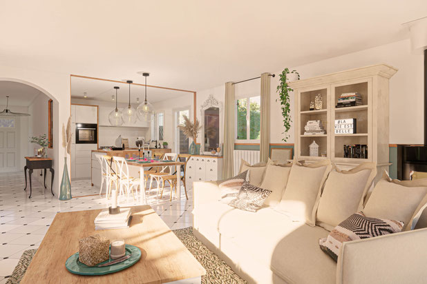 Pièce de vie-renovation-maison-La Roquebrussanne