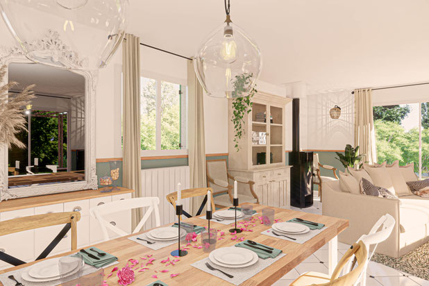 Table à manger-renovation-maison-La Roquebrussanne