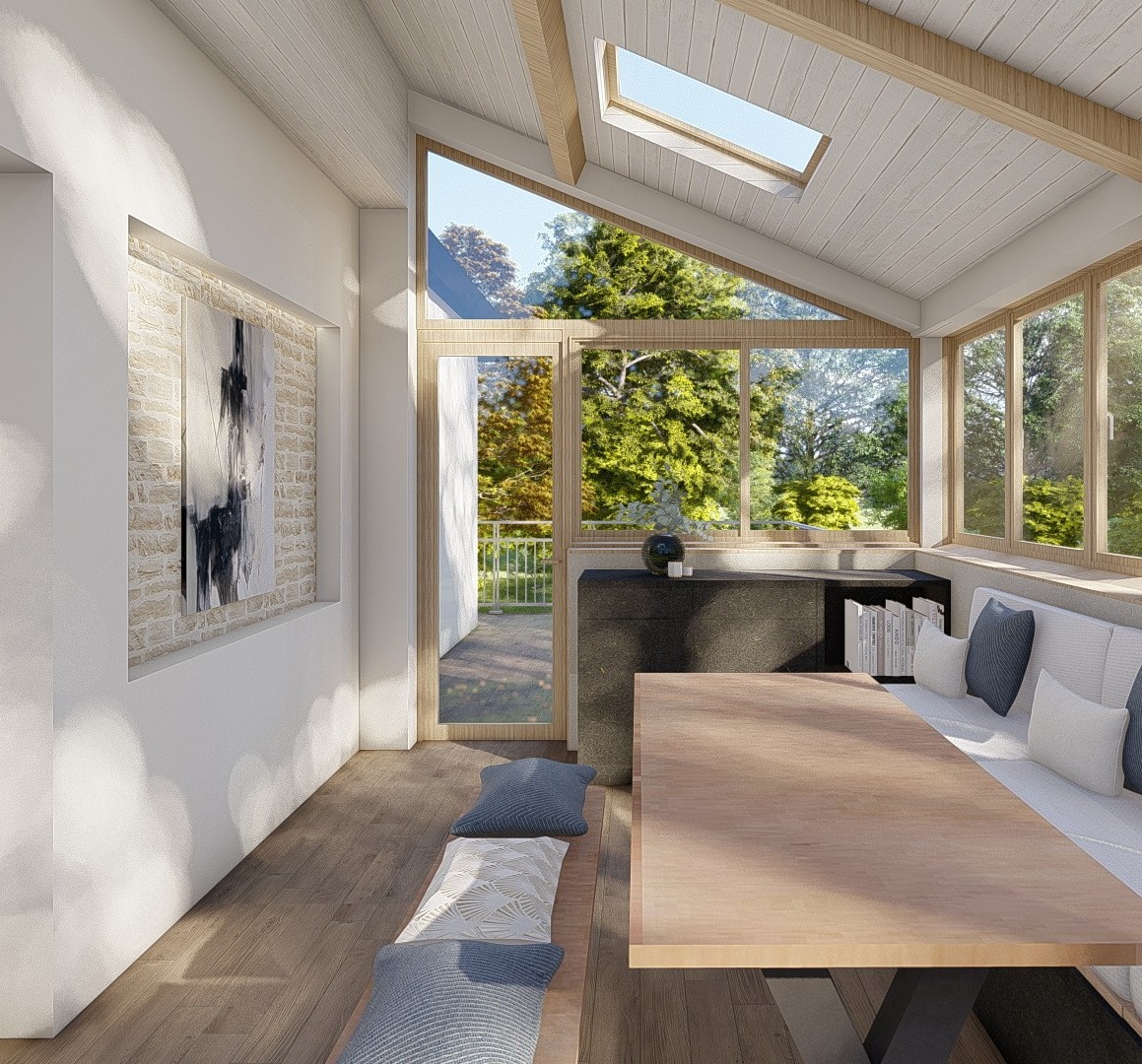 Ambiance marine – Rouge à bâbord et vert à tribord – – rénovation de maison Lozère