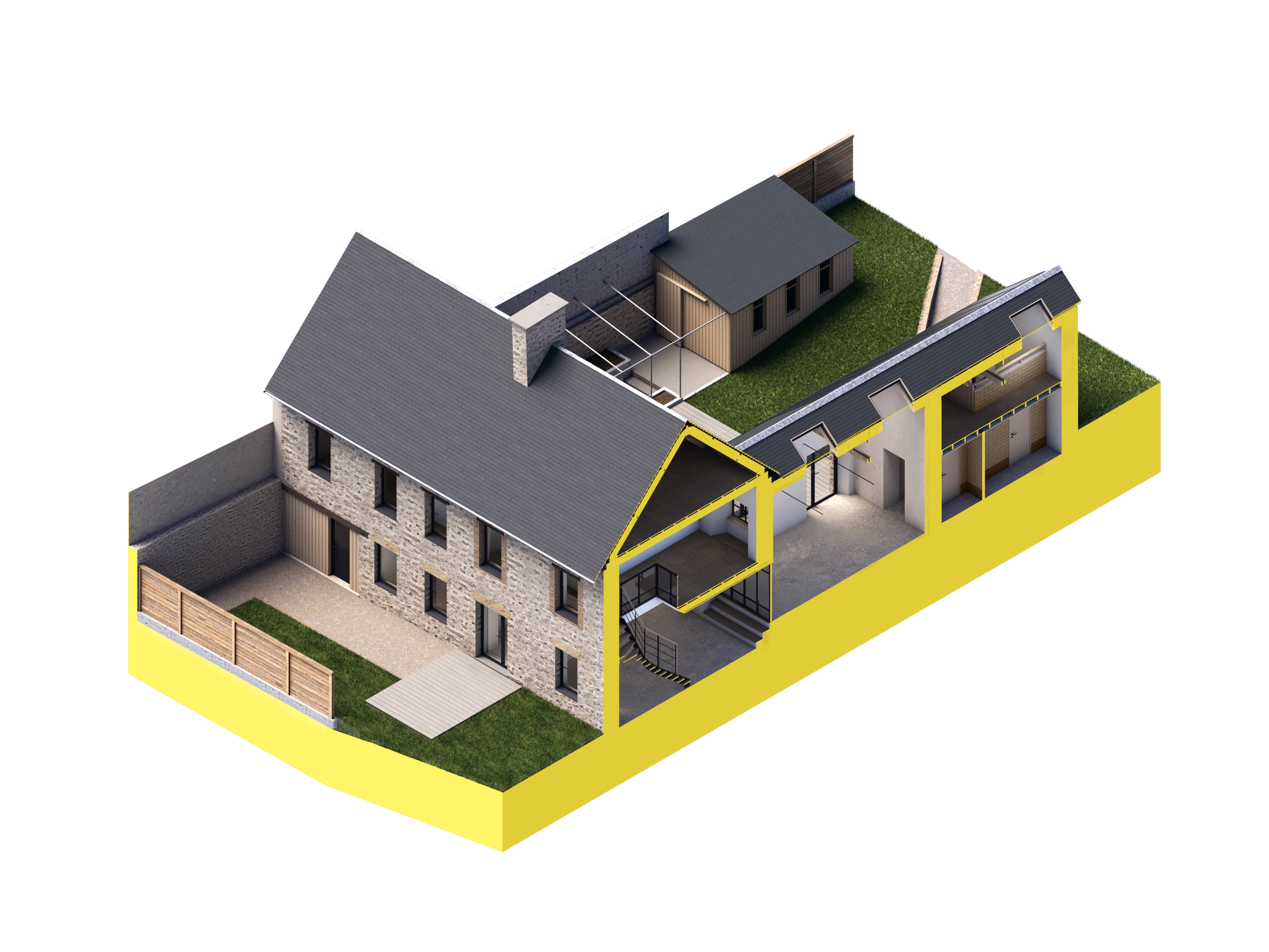 Rénovation d'une maison en pierre et grange en terre – rénovation de maison Manche Rénovation d'une maison en pierre et grange en terre – rénovation de maison Manche