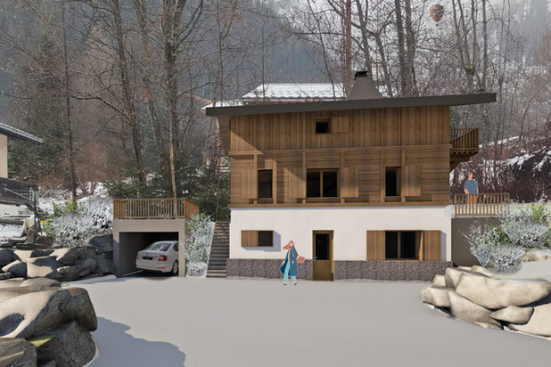 Chalet - Les Houches - En Hiver-construction-maison-Les Houches