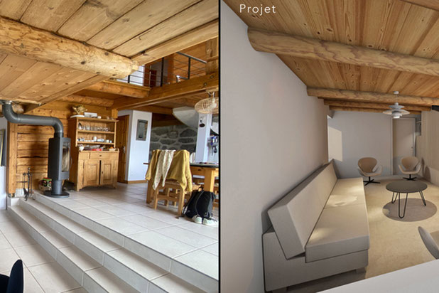 Image 3D : Avant / Après : salon-renovation-maison-Dingy-Saint-Clair