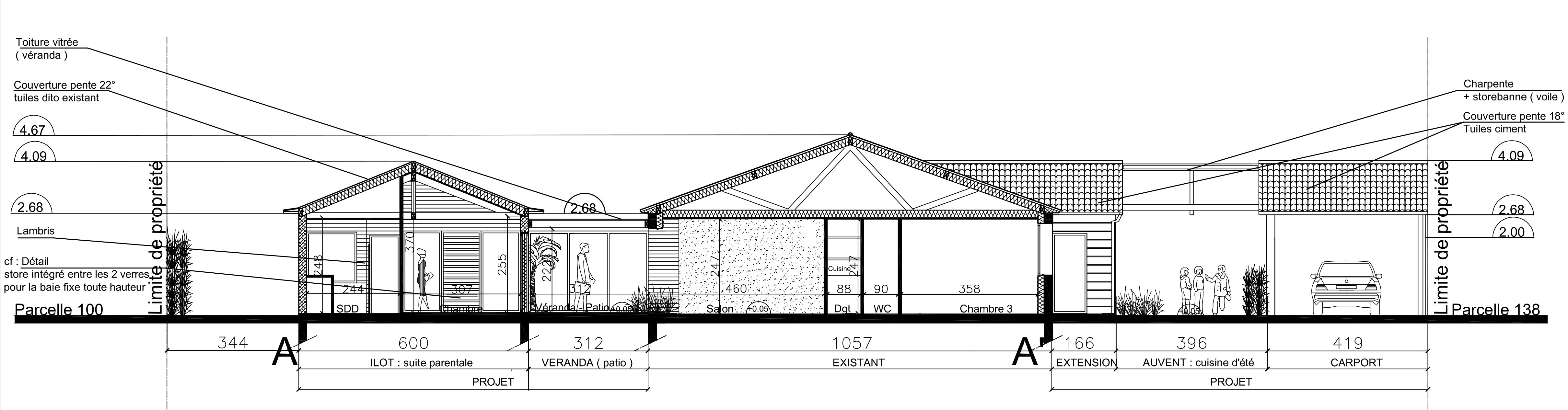 Coupe projet – extension de maison Nièvre Coupe projet – extension de maison Nièvre