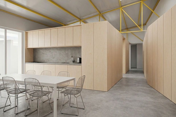 Vue sur l'espace de restauration-renovation-atelier_loft-Bagnolet