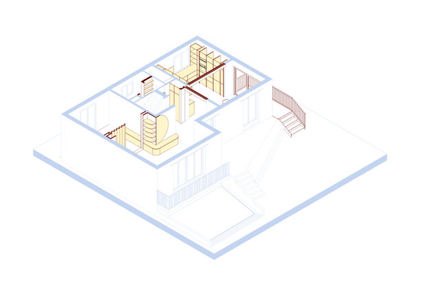 Axonométrie projet - Niveau RDC_1-renovation-maison-Houilles