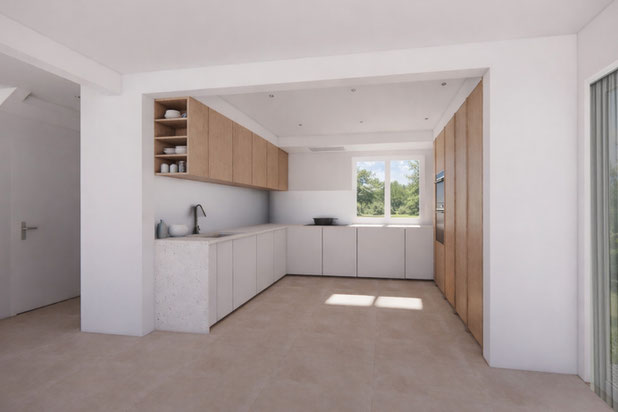 Vue intérieure de la cuisine-renovation-maison-Houilles