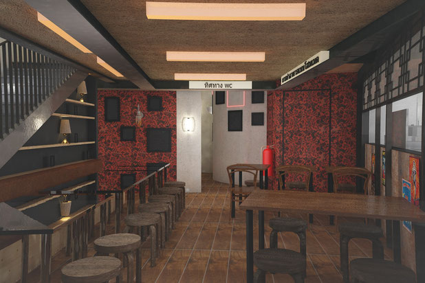Vue de la salle principale au RDC-amenagement-cafe_restaurant-Lyon