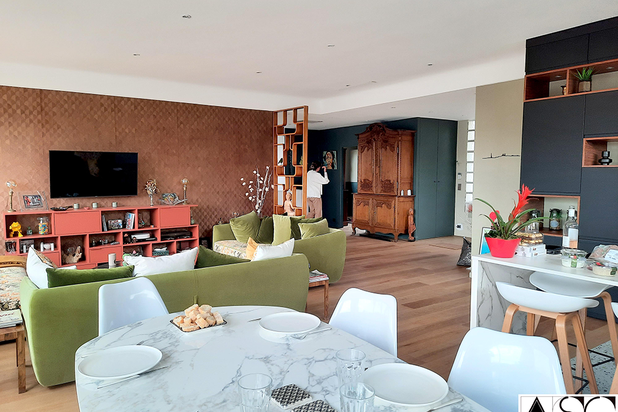 Depuis la cuisine-agrandissement_extension-maison-Rueil-Malmaison