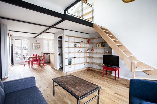Salon double-renovation-logement-Paris