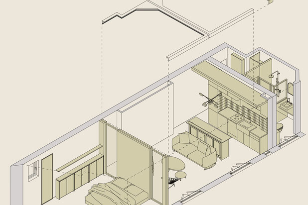 AXONOMETRIE DU PROJET-renovation-appartement-Paris