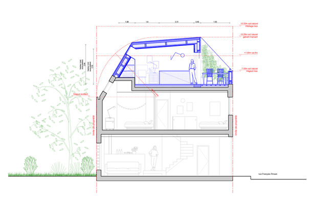 Le nid des pinsons-surelevation-maison-Châtillon