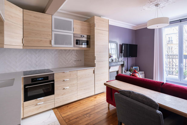 Cuisine ouverte-renovation-appartement-Paris